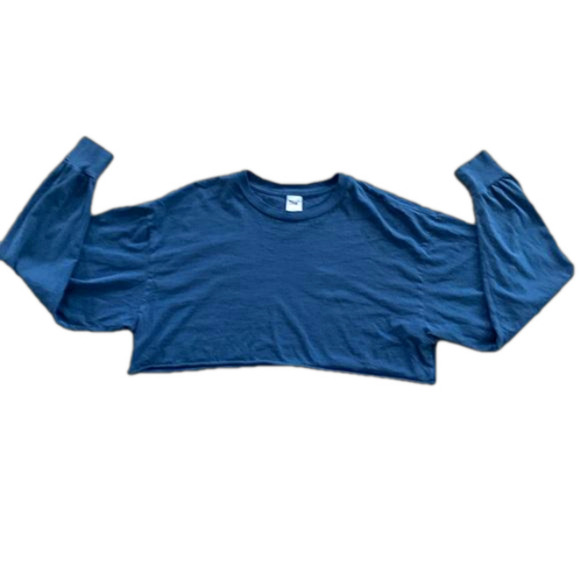 Tna (Aritzia) Size Small. Crop Long Sleeved T Shirt. Blue. - Picture 4 of 9